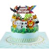 Cavoado® Birthday Card for Children with 3D Pop-up Jungle Animals
