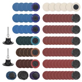 104pcs Die Grinder Sanding Discs Set 2 Inch, Die Grinder Accessories Sanding Disc with 1/4'' Holder Surface Conditioning Discs for Surface Prep Strip Grind Polish Burr Finish Rust Paint Removal