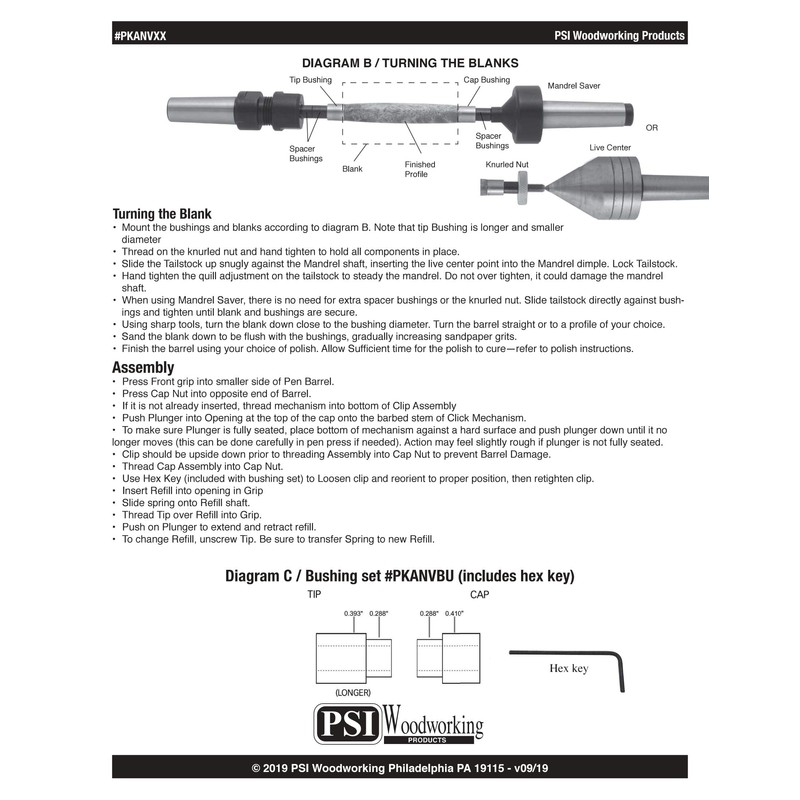Penn State Industries PKANVBR Anvil EDC Click Ballpoint Pen Kit