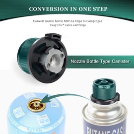 Jeebel Camp Gas Cooker Adapter for Easy Clic® Plus System for Converting CV Bayonet Connection to Type MSF-1a Connection or Lindal Valve Connection (Type MSF-1a Connection)