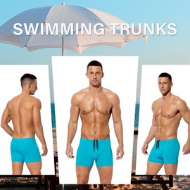 Arjen Kroos Swimming Trunks Men's Swimming Shorts Short Swimming Trunks Men Tight Boxer Swimming Trunks Swimwear Swimming Shorts with Drawstring, A3 Ice Blue, M