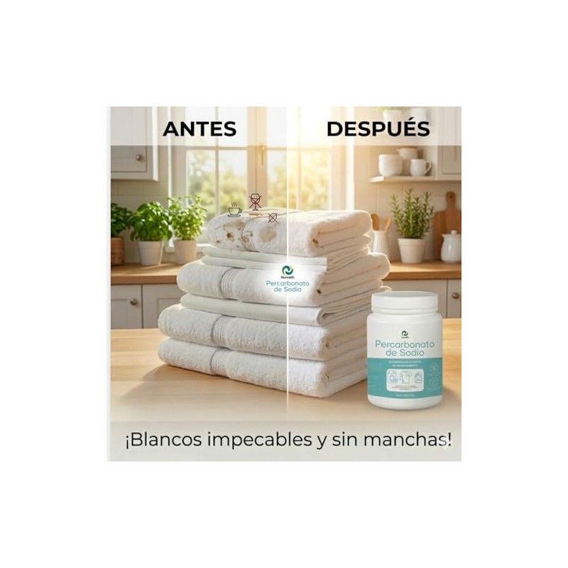 Nuneth - Percarbonato de Sodio 1Kg - Blanqueador Libre de