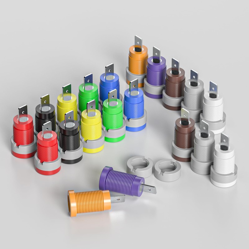 Cleqee 20PCS 4mm Banana Female Jack Panel Mount Socket Binding