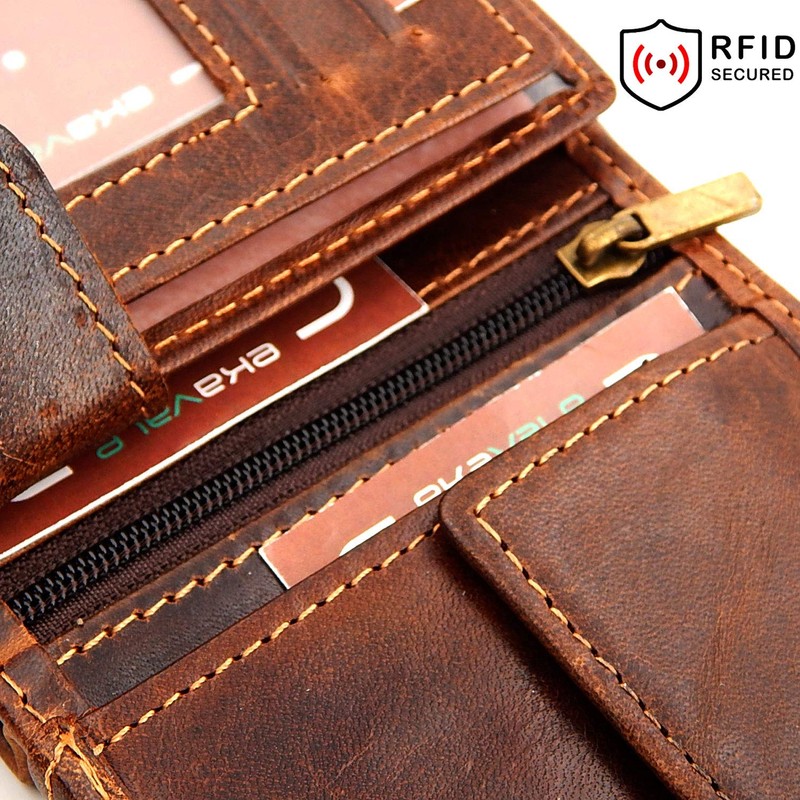 ekavale Wallet 5503, brown, ID pocket