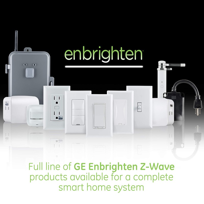 GE 12723 Enbrighten Add Z-Wave Zigbee Smart Lighting Controls, Works