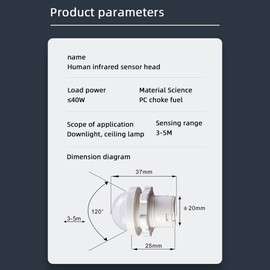 Heemol Mini Motion 110 V 220 V PIR Infrared Sensor Switch Detection Car Sensor Light Switch Light Switch with Motion Sensor Pack of 4