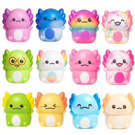 ZPSCXQ Axolotl Toy, 12 PCS squishmallow axolotl Toys, Slow Rebound Squishmallows axolotl squishy for Stress Relief, Fun Fidget Toys for Kids and Adults, Random Color Party Favors, 5x5 cm