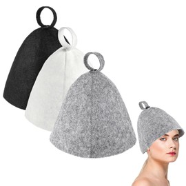 Yuanchu 3Pcs Sauna Hats, Sauna Caps Sauna Hats Sauna Accessories Wool Felt Sauna Cap for Men and Women Home Sauna Steam Cap for Steam Room