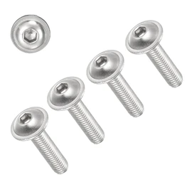 TERF® M6 X 25mm Flange Hex Socket Cap Button Head Machine Screws Stainless Steel A2 (304) Machine Screw M6 (6mm) X 25mm Allen Key Hexagonal Flange Socket Bolts - Pack of 20