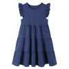 HILEELANG Girl Dress Summer Skate Ruffle Short Sleeve Cotton Casual