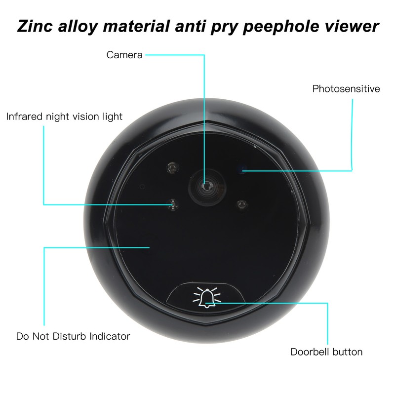 2.4in 1MP Smart Peephole Viewer Video Door Bell 160 Degree