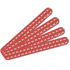 Christmas Poodles Double-Sided Nail File Emery Board Set 4 Pack