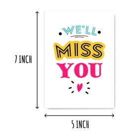 OystersPearl We'll Miss You Card - Goodbye Card Retirement Card From Coworkers - Sorry You're Leaving - Leaving Card For Colleague - Modern Leaving Card, 5 x 7 inches