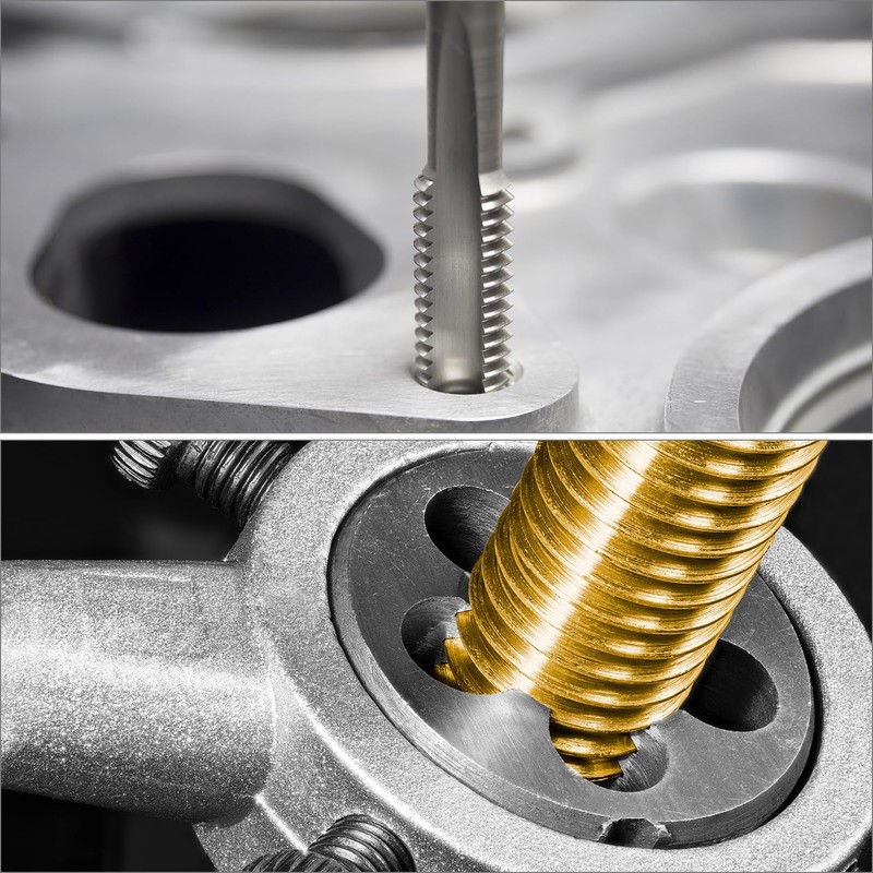 QWORK® Gewindebohrer M12*1.5mm Gewindebohrer und Schneideisen Set