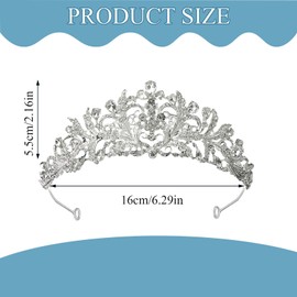 Krone Damen, Kristall Tiara Krone Prinzessin Tiara Hochzeit Braut Mädchen Diadem Kinder, für Hochzeiten, Abschlussbälle, Festumzüge, Prinzessinnenpartys, Geburtstagsfeiern (Silber-B)