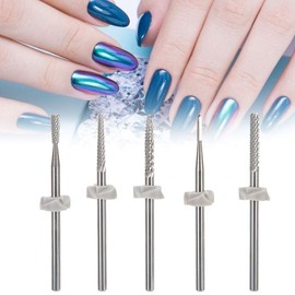 Set of 5 Drill Bits for Nail Art Tungsten Steel Grinding Head Art Exfoliation Manicure Kit Accessories Gel Polish Tool Professional Care Beauty Equipment / 네일 아트용 드릴 비트 세트 5개 텅스텐 스틸 연삭 헤드 아트 각질 제거 매니큐어 키트 액세서리 젤 폴란드 도구 전문 케어 뷰티 장비