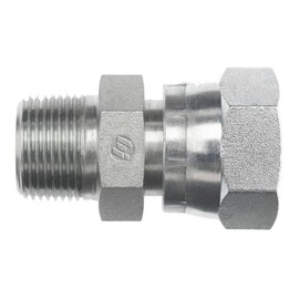 Brennan Industries FS6505-04-04 Steel Straight O-Ring Face Seal Fitting, 1/4"-18 NPT x 9/16"-18 NPT Thread, 1/4" Male NPTF x 1/4" Female Face Seal Swivel