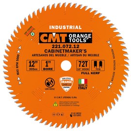 CMT 221.072.12 Industrial Cabinetshop Saw Blade, 12-Inch x 72 Teeth TCG Grind with 1-Inch Bore, PTFE Coating