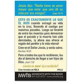 Moments With The Book Jesus Loves You! (Mini Gospel Tract Card - Packet of 100 - Spanish)