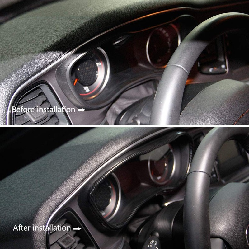 jstotrim Carbon Fiber Dash Trim Dashboard Panel Cover Frame for