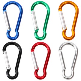 SAMLOO 30pcs Mini Aluminum Carabiner Spring Clip 2" Snap Hook Keychain for Outdoor Camping Hiking Fishing Traveling Backpack Bottle