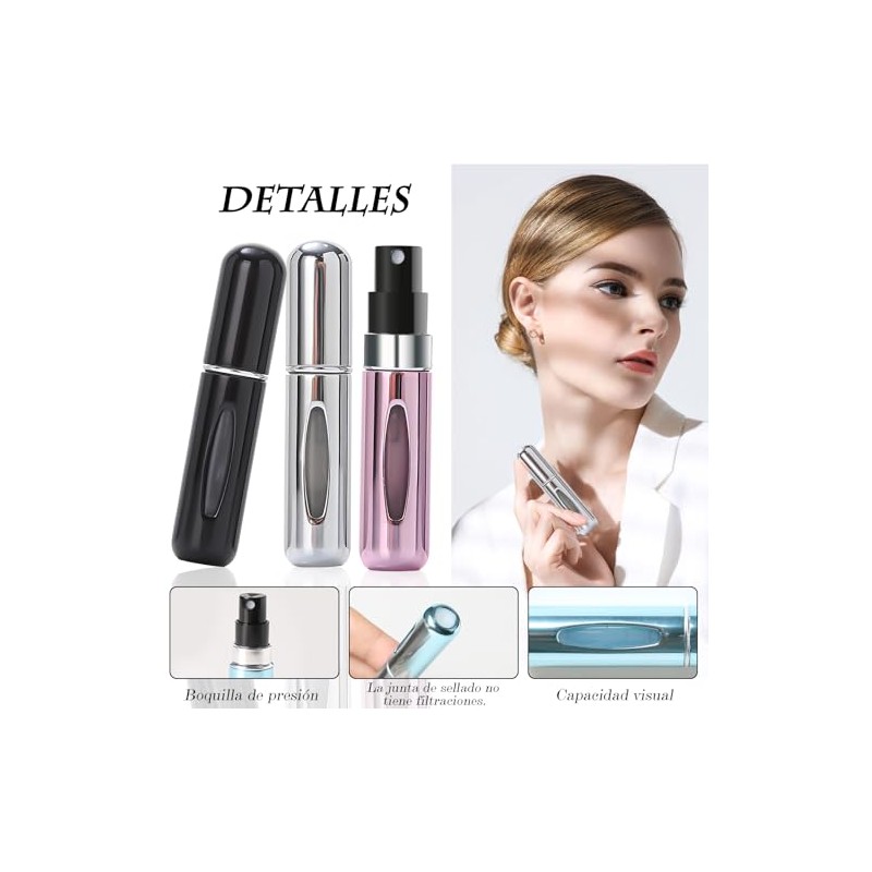 perfumeros de bolsillo rellenables - Juego de 8 Piezas con