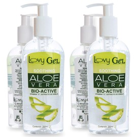 Lovy Gel Aloe Vera BIOACTIVE + Vitamina C | Paquete de 4 Pzas |