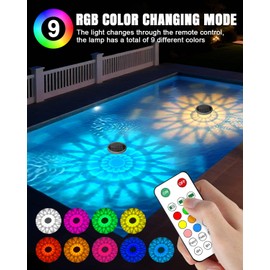 Torlaist Solar Floating Pool Lights 2 Pack, Solar Pool Lights That Float with Remote Control, 9 Color Changing & Timing Mode IPX67 Waterproof Pools Light, Ideal Gift for Above Ground Pools Party