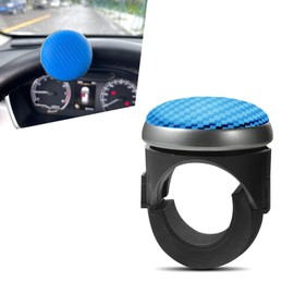 nodteem 1 PC Car Steering Wheel Booster Ball, 1.96" x 2.44" x 1.49" Carbon Fiber Texture Silicone + ABS 360-degree Rotation Booster Ball, for Steering Wheels with A Diameter of 1.37"-1.77" (Blue)