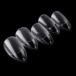 120 PCS Clear False Nails Tips Short Medium Length Full Cover Acrylic Fake Nails Almond Shaped Ballerina Nails Tips Lady French Style Press On Nails with Case for Nail Salons and Home DIY Nail Art 10 Sizes (04 Wide Almond Shaped)