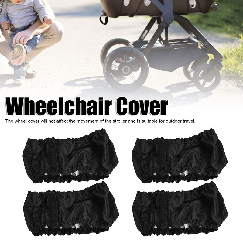 Shanrya Pushchair Wheel Cover, Reusable Oxford Cloth Baby Stroller Wheel