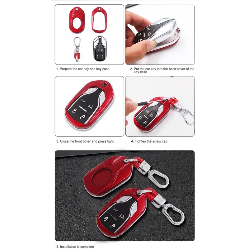 MYMOCCY Key Fob Chain Case Holder Protector Compatible For Maserati