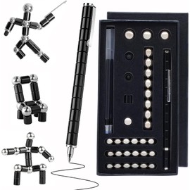 Fidget Pen, Magnetic Fidget Cool Gadgets Pen, Decompression Magnet Pen Fidget Toy, Relieve Pressure Novel Toy Fidget Gift for Teens or Friends for Birthday Christmas (Big Black)