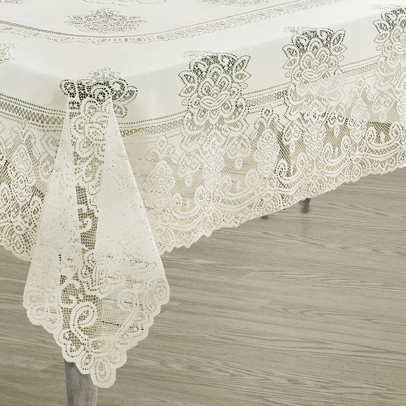 Newbridge Holiday Allison Rectangle Lace Tablecloth, 52 x 70 Inch,