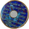 2 Year AA Medallion Sapphire Blue Swirl Tri-Plate Sobriety Chip