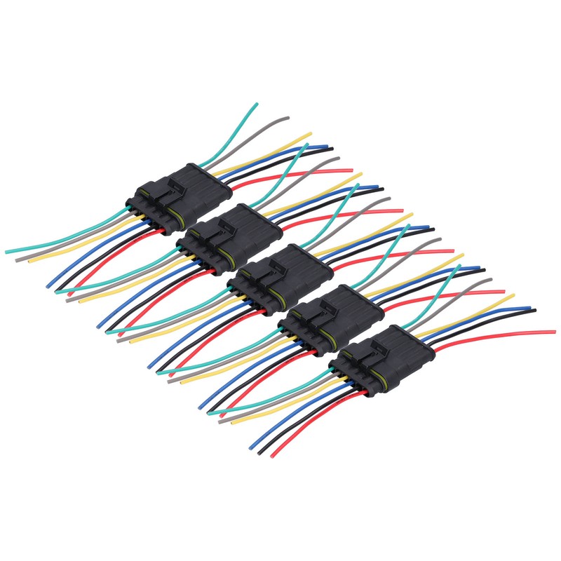 5Pcs Way Car Electrical Connector Waterproof Antiflaming Resilient Antioxidant Automotive