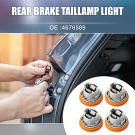 A ABSOPRO Rear Brake Taillamp Light Bulb Tail Light Bulb Sockets for Dodge Durango 1998-2003 Plastic Gray (Set of 4)