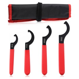 LEONTOOL 4 Pcs Coilover Spanner Wrench Set Universal Coilover Adjustment Spanner Wrench Set, Shock Spanner Wrench Set C-Shape Hook Wrenches Tools for Most Cars Suspension System, Shock Adjustments
