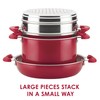 Rachael Ray 8-Piece Create Delicious Stackable Nonstick Cookware Set, Red