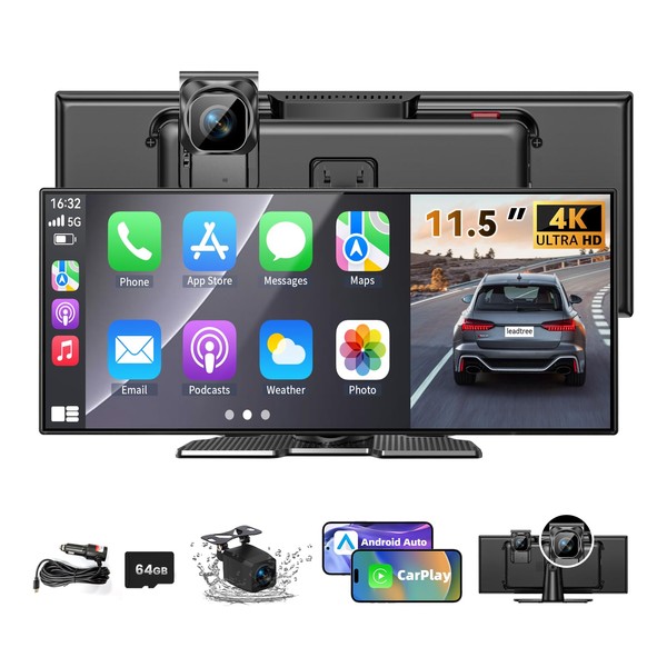 Largest 11.5 inch Wireless CarPlay Screen for Car, A-pple CarPlay