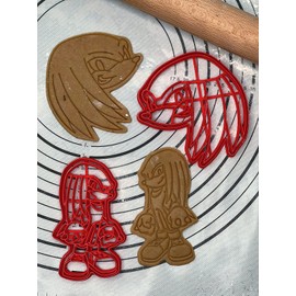 Set of 2 Knuckles the Echidna Cookie Cutters & Molds Produced by 3D Kitchen Art