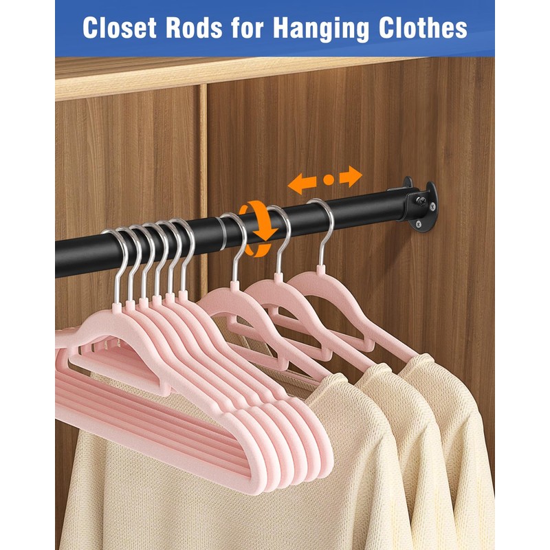 FIRJOY Closet Rods for Hanging Clothes - Heavy Duty, Length