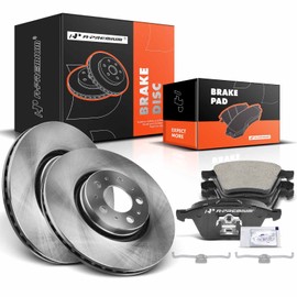 A-Premium 12.43 inch (315.72mm) Front Vented Disc Brake Rotors + Ceramic Pads Kit Compatible with Select Volvo Models - XC90 2003-2014, Sport Utility ONLY, 6-PC Set