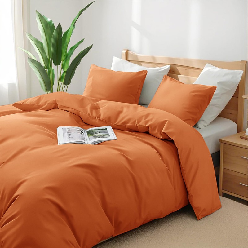 SSW HOMES King Size Duvet Cover Set (Rust) - 3