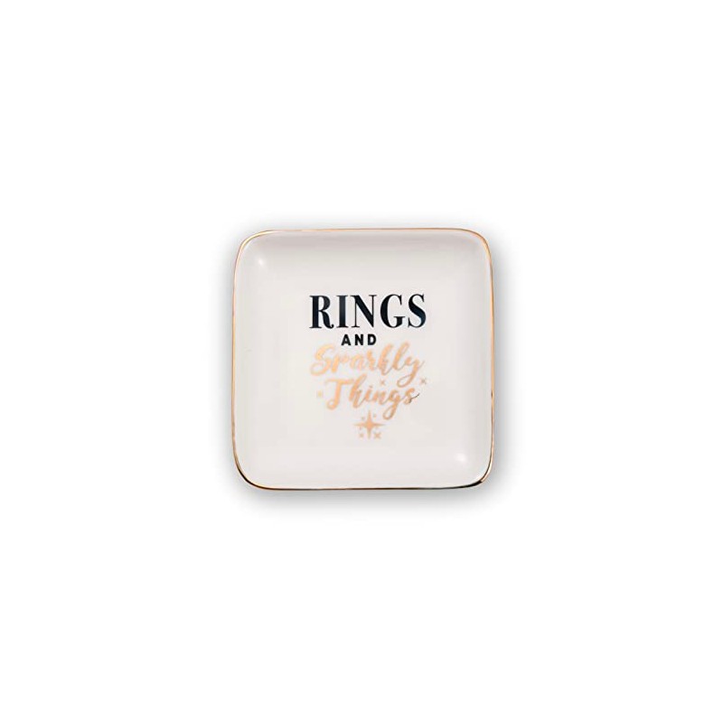 Rings & Sparkly Things Ceramic Trinket Tray Sentimental Gift Idea