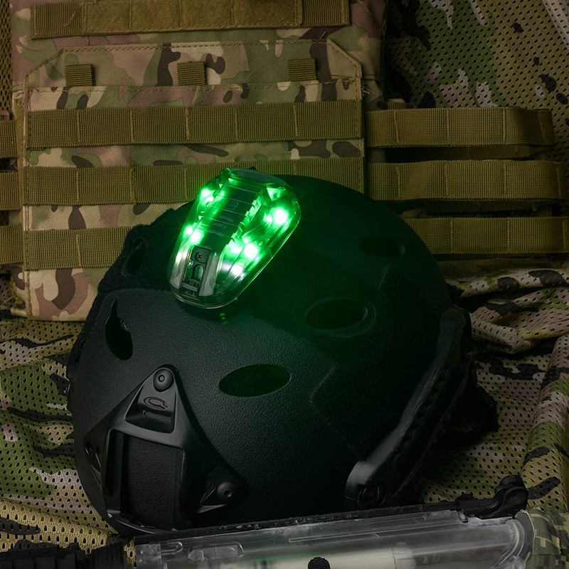 SBGJMY Tactical Helmet Signal Lights, Green and IR Strobe Light,