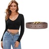 Aurolran Women's Leather Belt with Buckle - Ideal for Dresses,