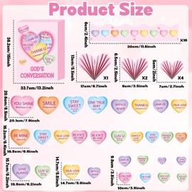 3D Valentine’s Day Conversation Heart Christian Bulletin Board Decorations Candy Heart Cutouts Border Trim Religious Jesus Sunday School Classroom Door Decor for Chalkboard Valentines Party Supplies
