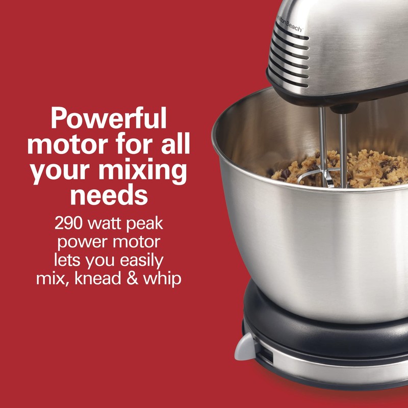 Hamilton Beach Classic Stand and Hand Mixer, 4 Quarts, 6