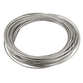 sourcing map Stainless Steel Wire Rope Cable 2mm 0.08 inch Dia 32.8ft 10m Length 14 Gauge 304 Grade for Hoist Lifting Grinder Pulley Wheel